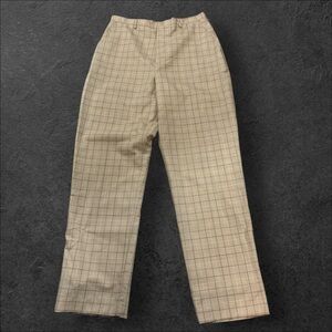 VTG Seasons Collection Pants Women’s Size 14  100% Wool Windowpane Cream (795)